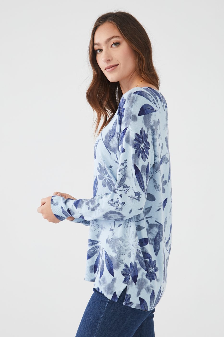 French Dressing Indigo Floral Top