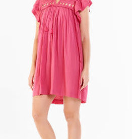 Dear John Osiris Dress Ruffle Sleeve Pink Punch