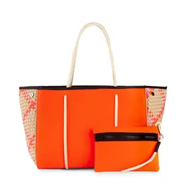 Haute Shore  Orange Quilted Puffer Bucket Bag - Lindsey Crush