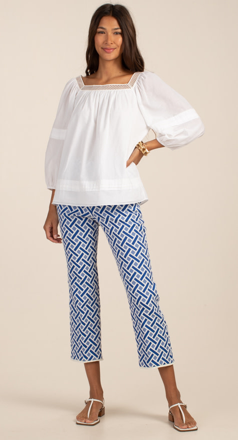 Trina Turk Fringe Flaire Pant Blue