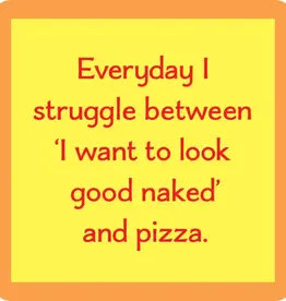 Drinks On Me Naked & Pizza Coaster