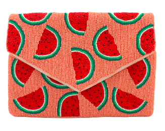 Watermelon Beaded Clutch