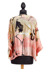 Two's Company Pink Heron Short Kimono
