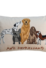 "Anti Depressants" Embroidered Dog Pillow