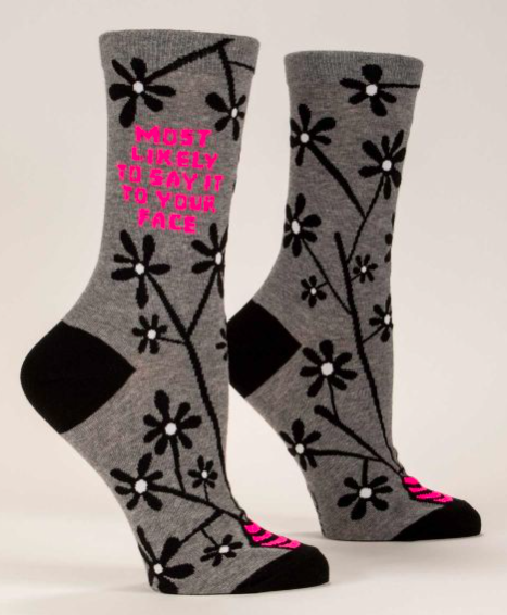 Blue Q Women's Socks Say it to Your Face