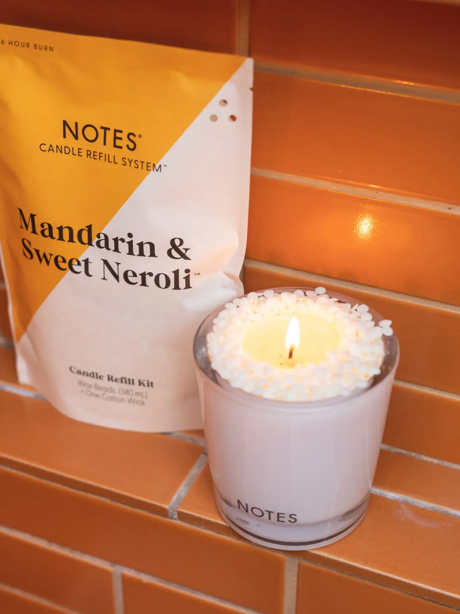 NOTES Sustainable Candle Refill Kit Mandarin & Sweet Neroli