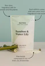 NOTES Sustainable Candle Refill Kit Bamboo & Waterlily