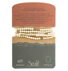 Scout Curated Wears Wrap Bracelet/Necklace White Fossil Jasper