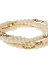 Scout Curated Wears Wrap Bracelet/Necklace White Fossil Jasper