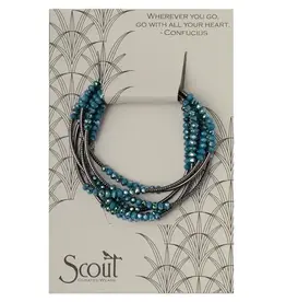 Scout Curated Wears Wrap Bracelet/Necklace Peacock/Hematite