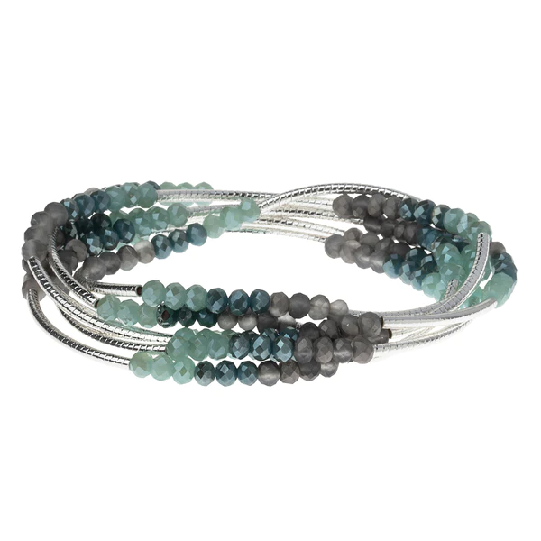 Scout Curated Wears Wrap Bracelet/Necklace Marine/Silver