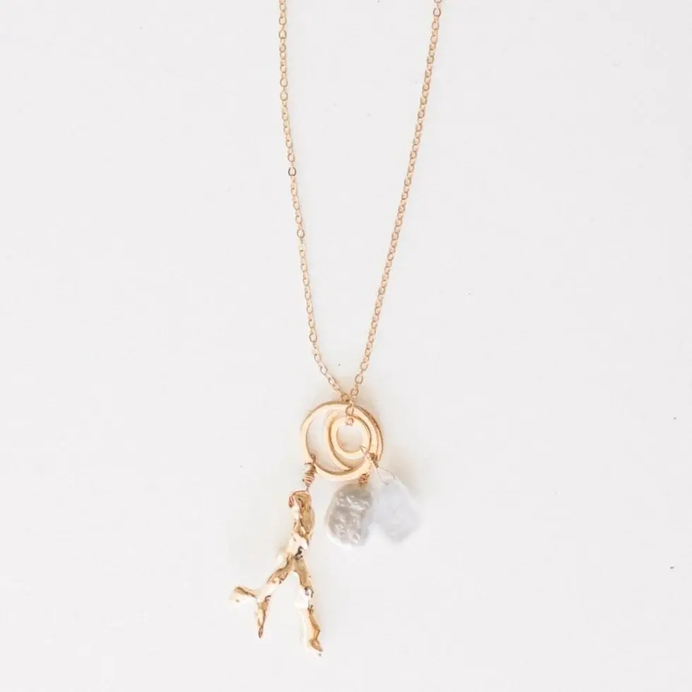 Leslie Curtis Rosemary Necklace Gold/Pearl