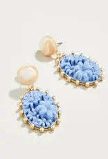 Spartina Floral Cabochon Earrings Blue