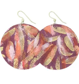 Keva Style Live Out Loud Round Leather Earrings