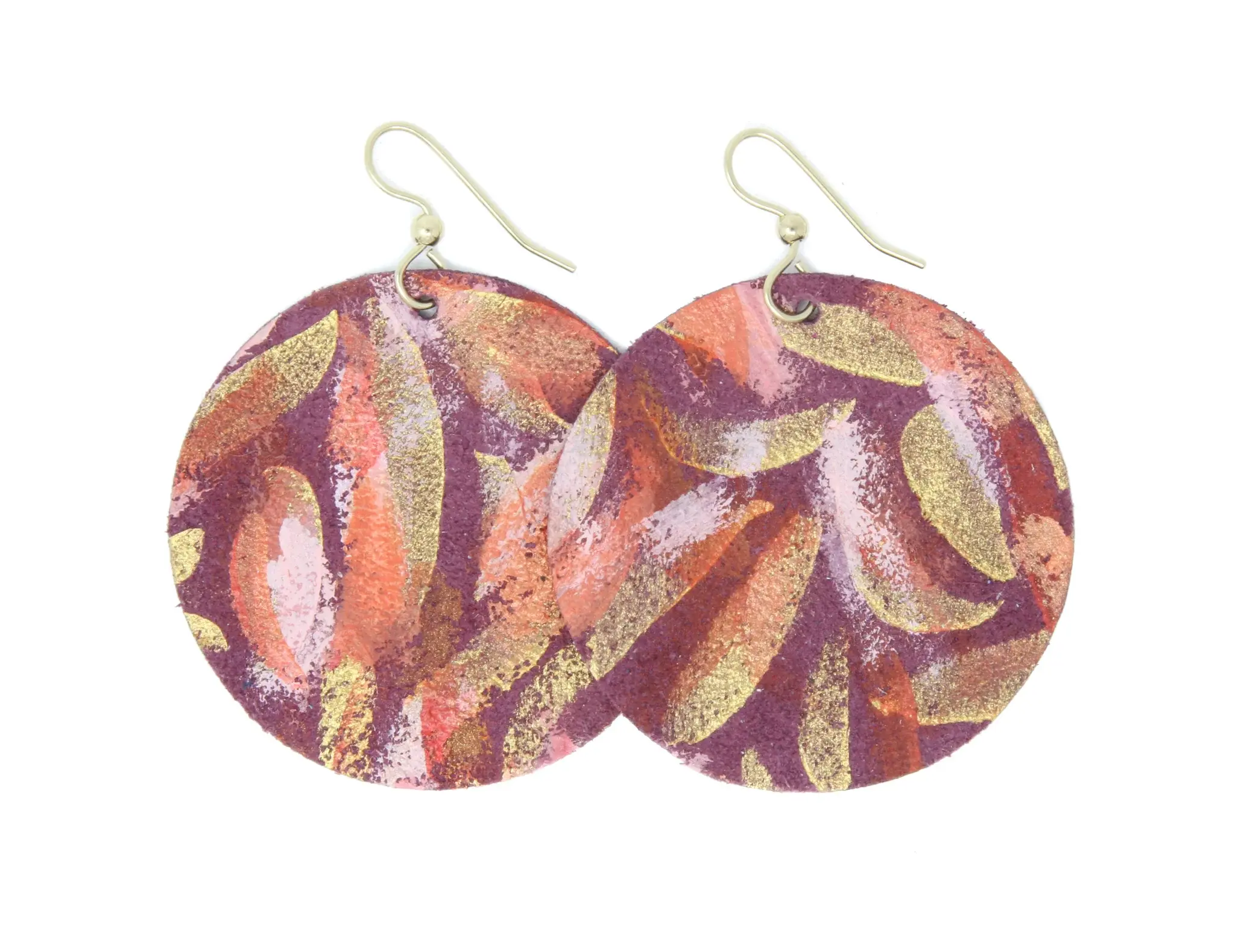 Keva Style Live Out Loud Round Leather Earrings