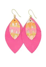 Keva Style Sunset Waves with Pink Layered Earrings