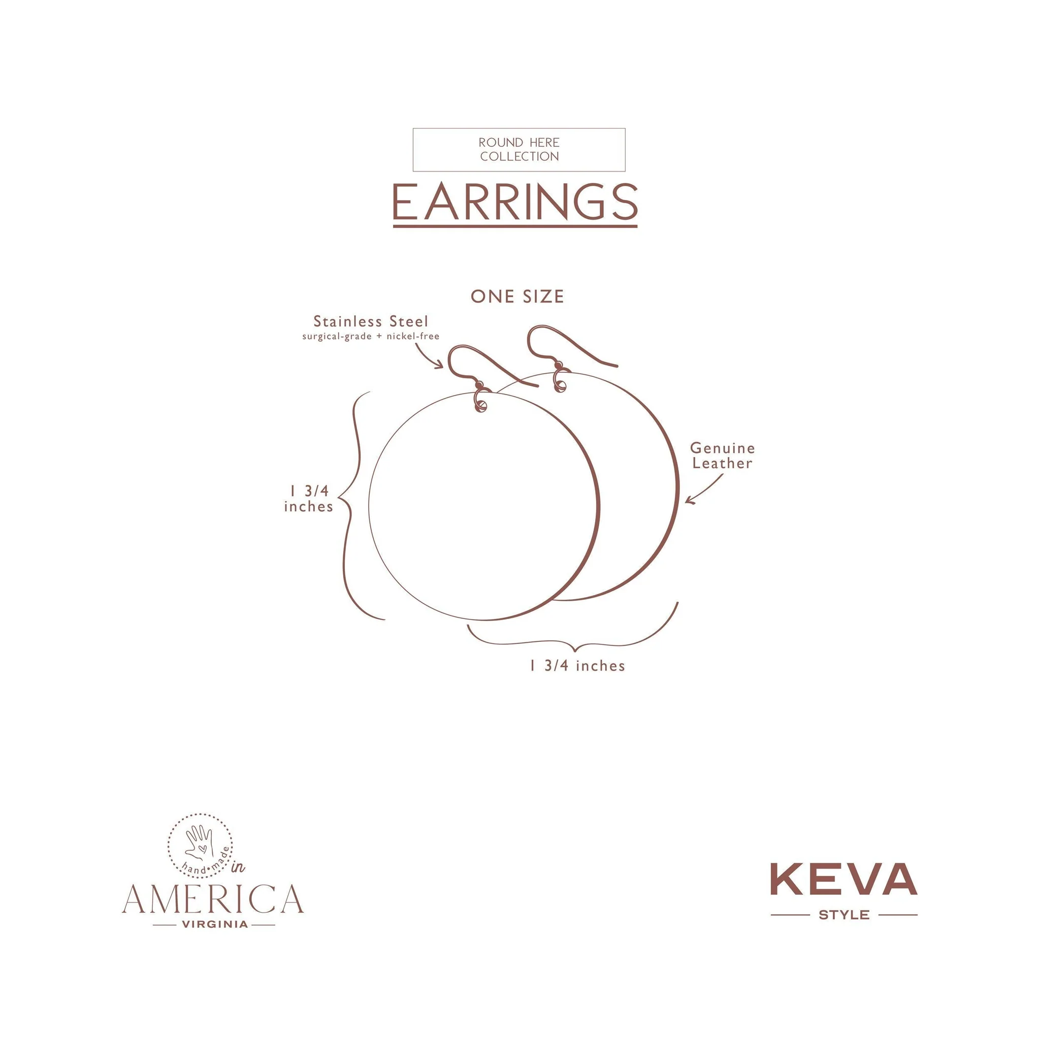 Keva Style Sunset Waves Leather Earrings