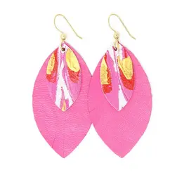Keva Style Spread Your Wings with Pink Layered Earrings
