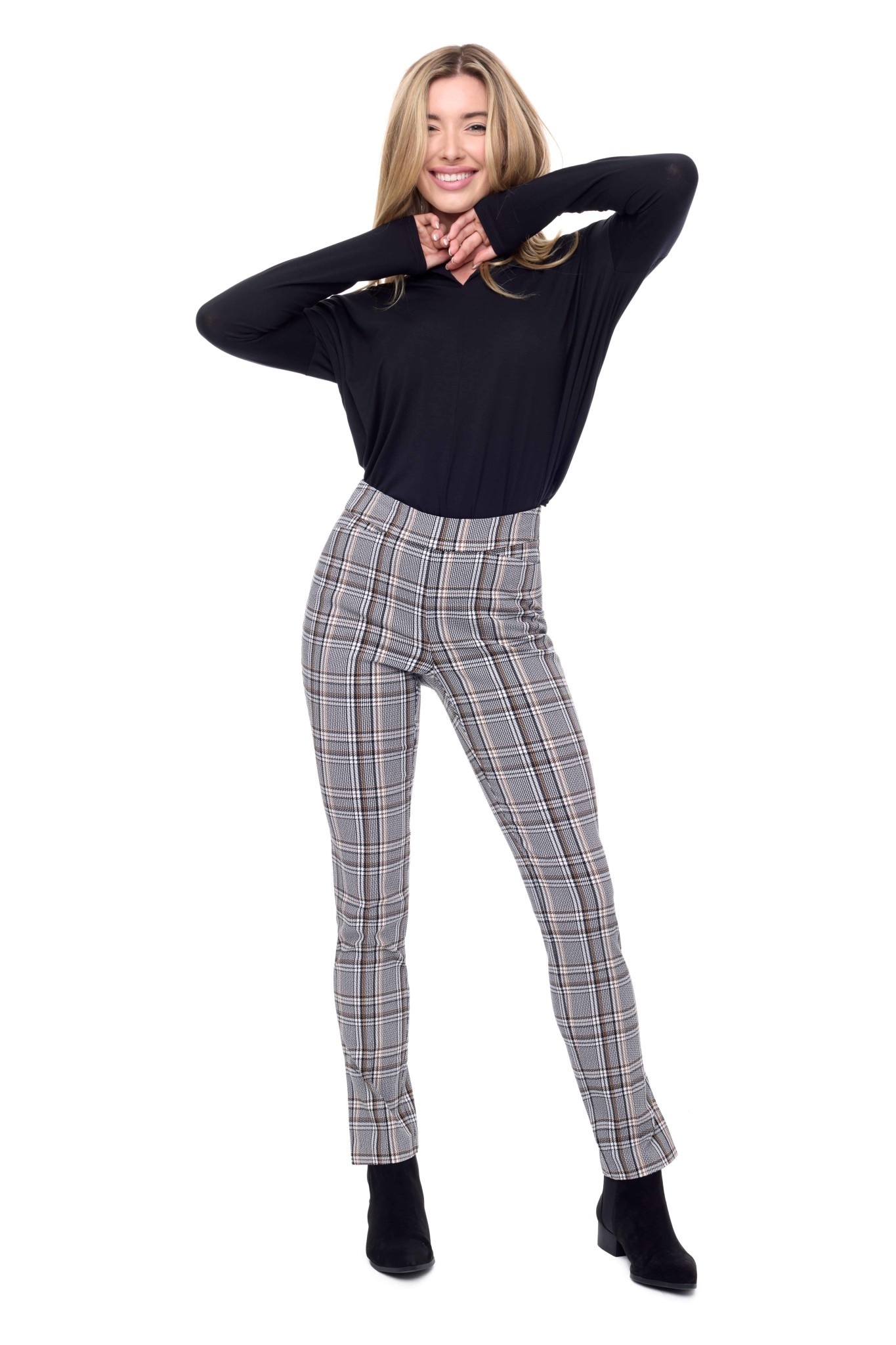 Up Plaid Full Length Pant