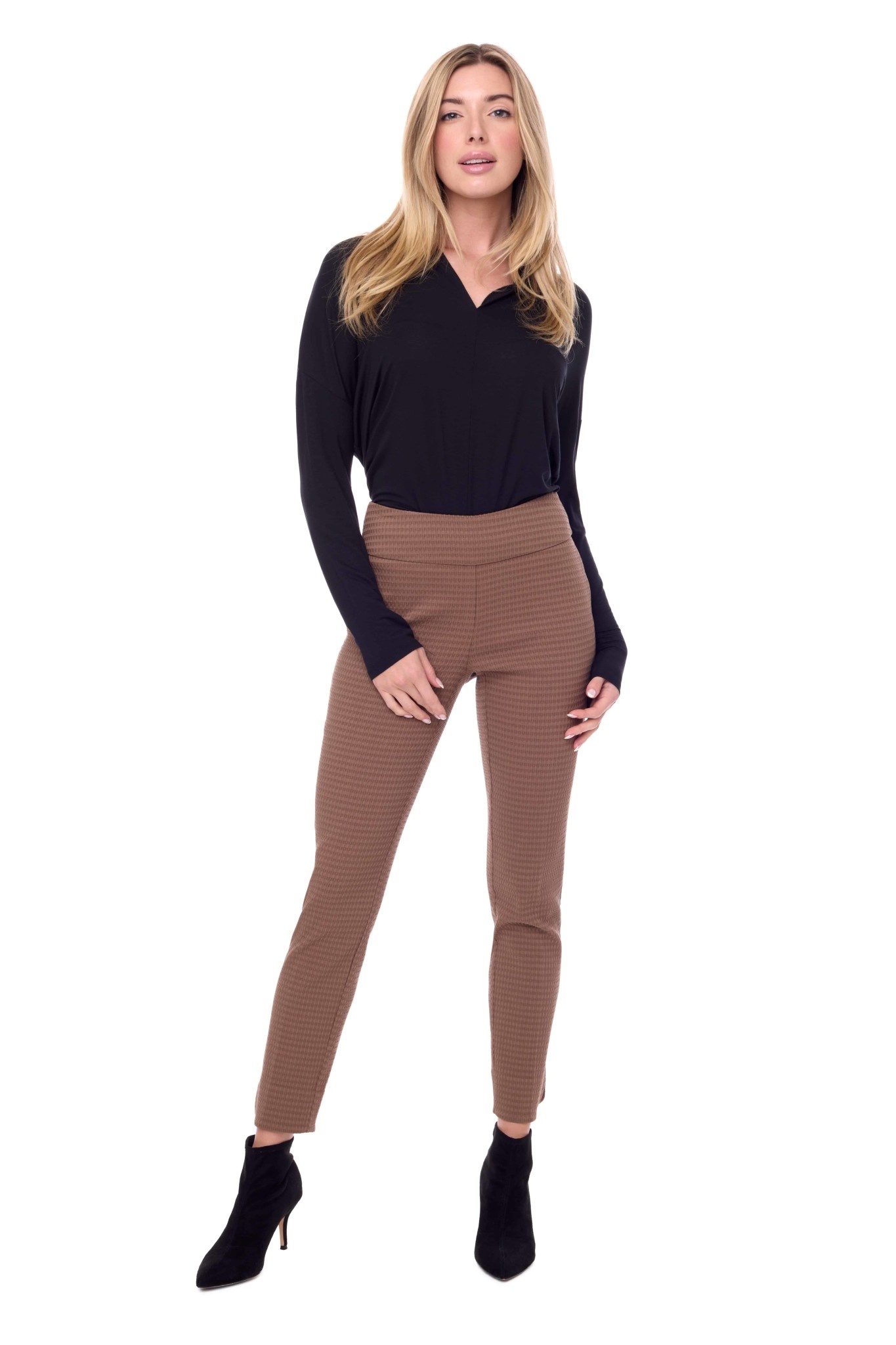 Up Texture Ankle Pant Camel