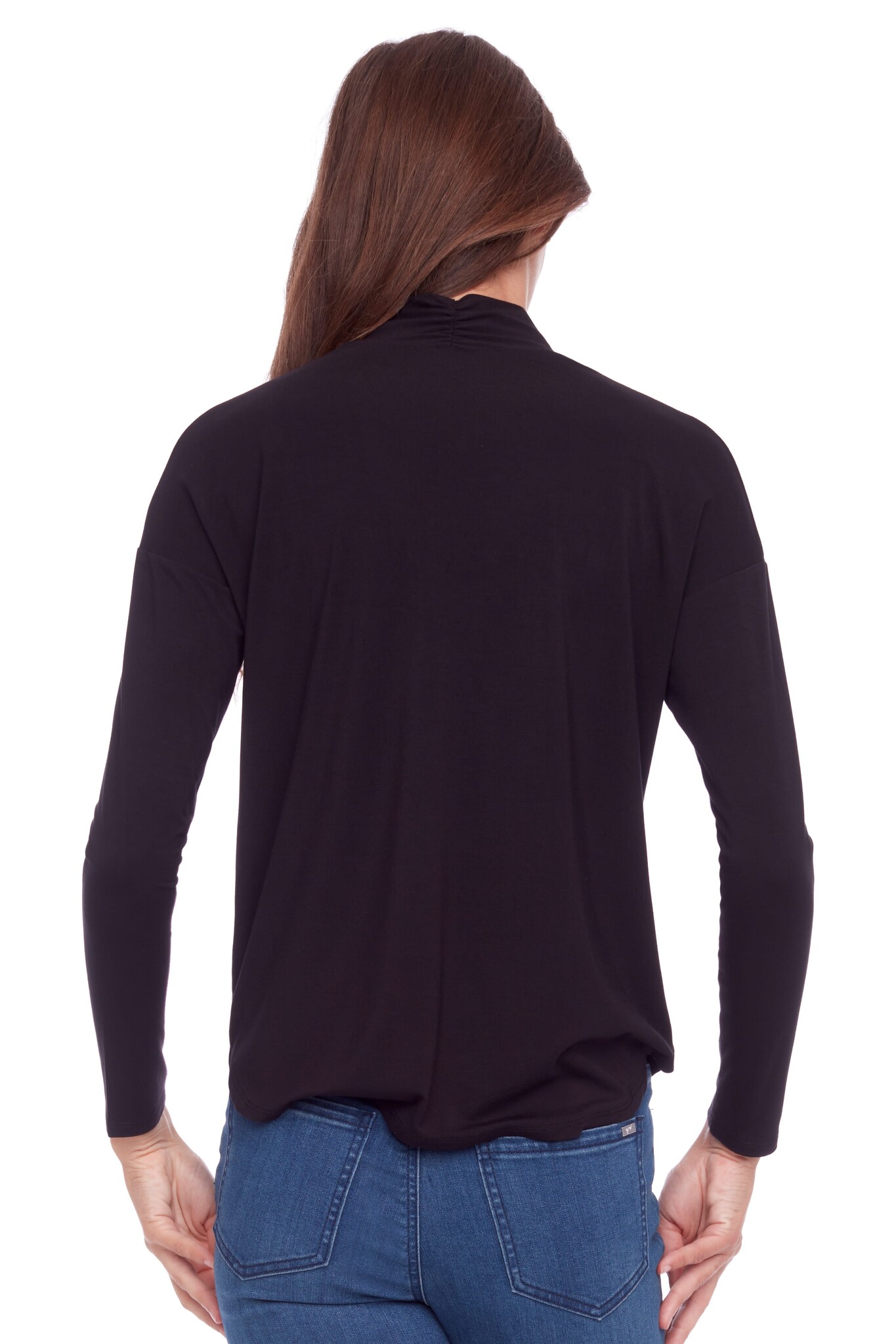 Up V-Neck Jersey Top Black