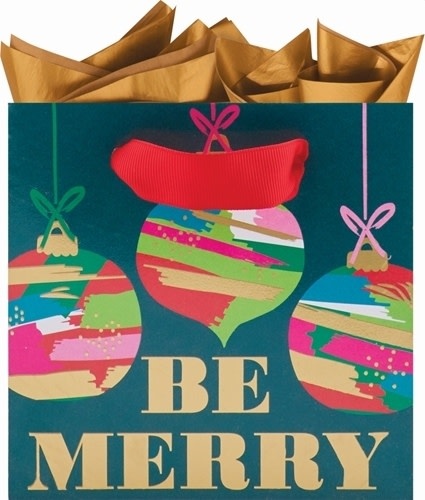 Gift Wrap Company Ornaments Be Merry Gift Bag