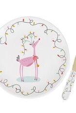 Pink Reindeer Platter w/ Spreader