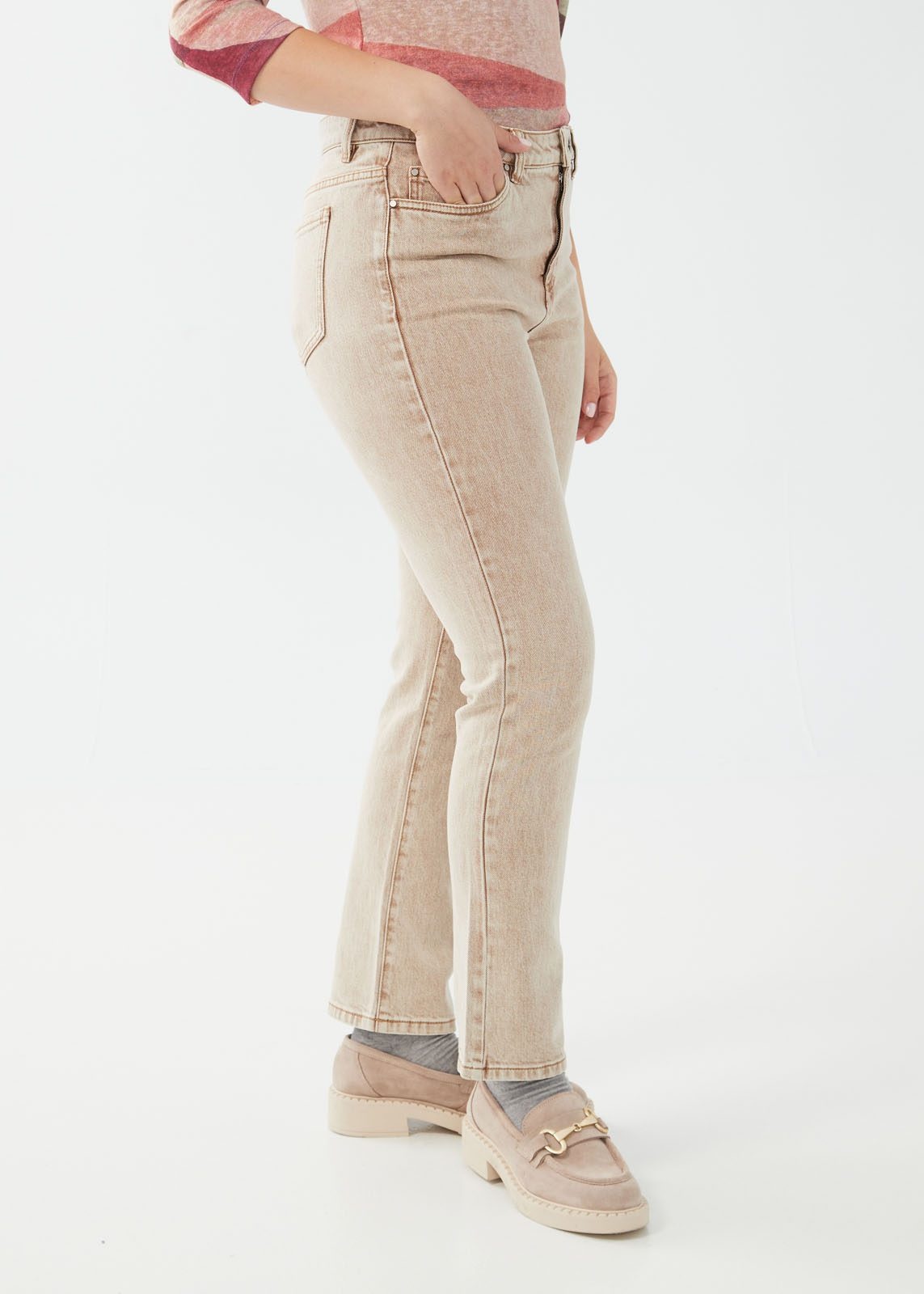 French Dressing Olivia Straight Ankle Jean Tan