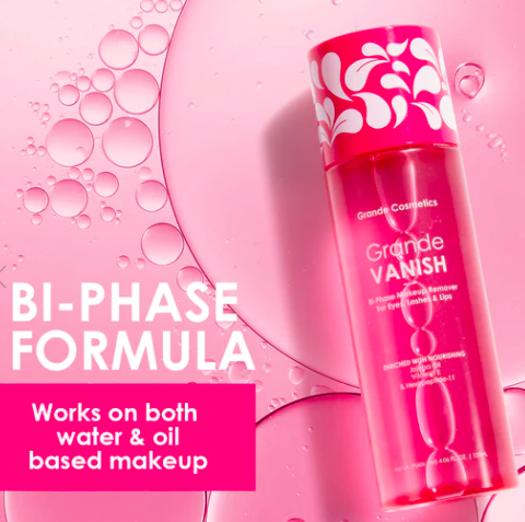 Grande Cosmetics Bi-Phase Makeup Remover for Eyes, Lashes & Lips