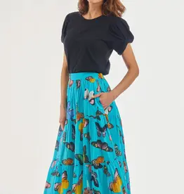 Dizzy Lizzie Skirt Turquoise Butterflies