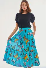 Dizzy Lizzie Skirt Turquoise Butterflies