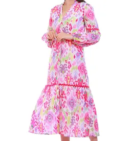 Isla Payal Positano Dress Pink Ikat