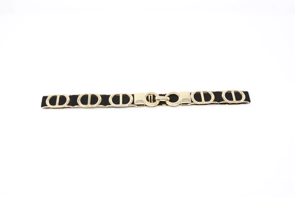 German Fuentes One Size Stretch Belt w/ Gold Circles