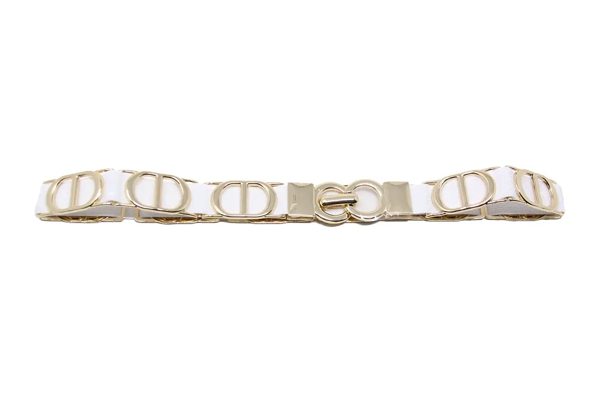 German Fuentes One Size Stretch Belt w/ Gold Circles
