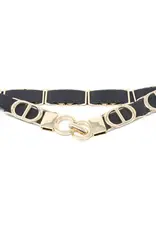 German Fuentes One Size Stretch Belt w/ Gold Circles