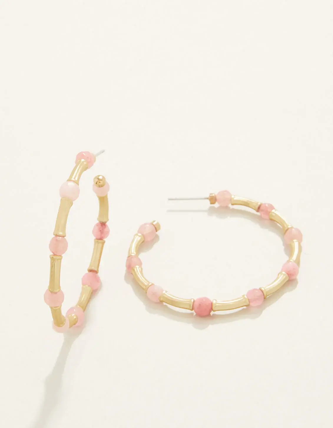 Spartina Calm Waters Hoop Earrings Pink Jade
