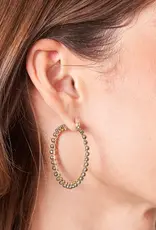 Spartina Ann Beaded Hoop Earrings Pyrite