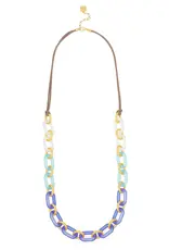 Zenzii Multi Color Resin Oval Links Necklace