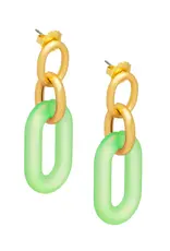 Zenzii Resin Oval Link Drop Earring