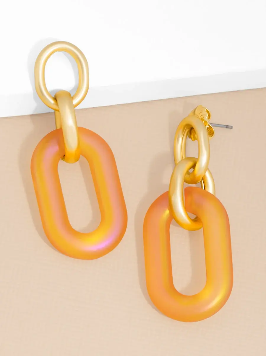 Zenzii Resin Oval Link Drop Earring