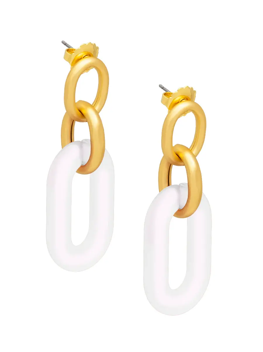 Zenzii Resin Oval Link Drop Earring