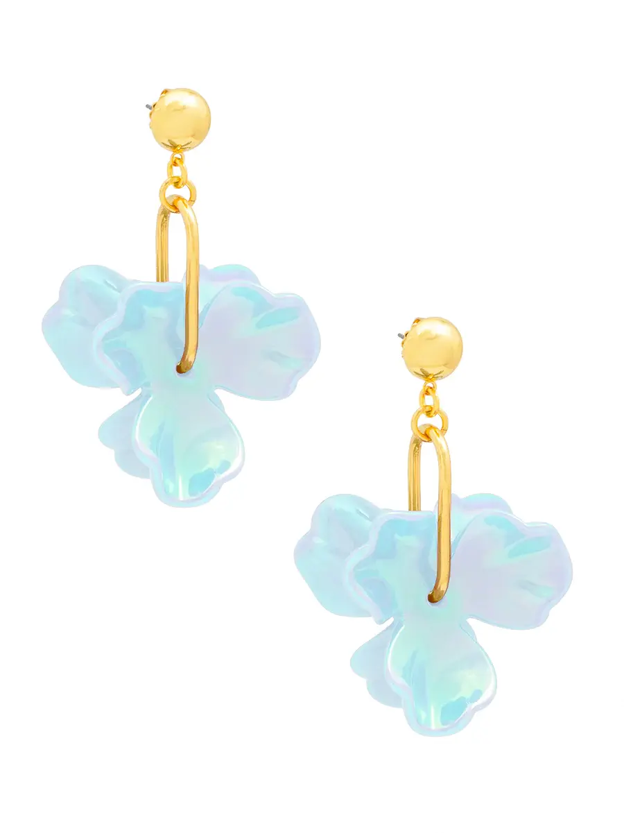 Zenzii Iridescent Resin Petal Drop Earring