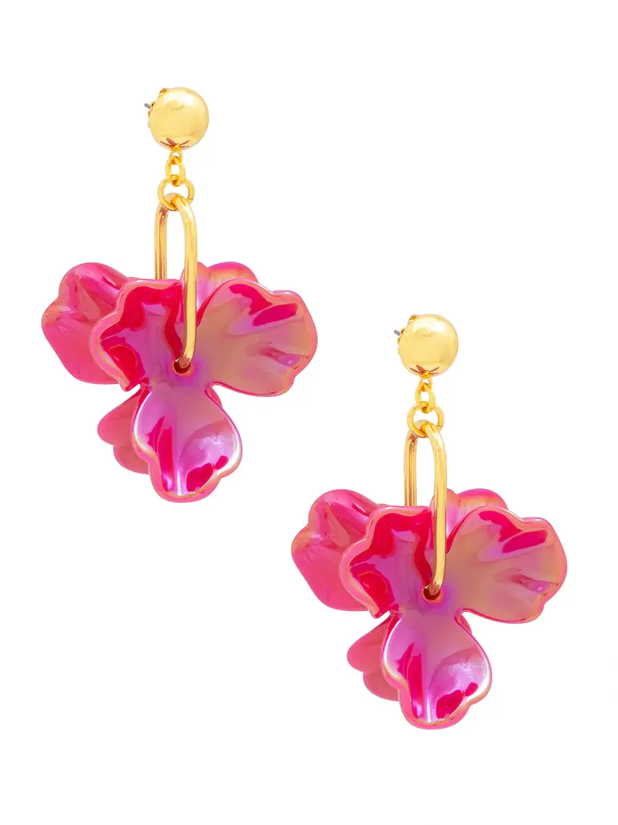 Zenzii Iridescent Resin Petal Drop Earring