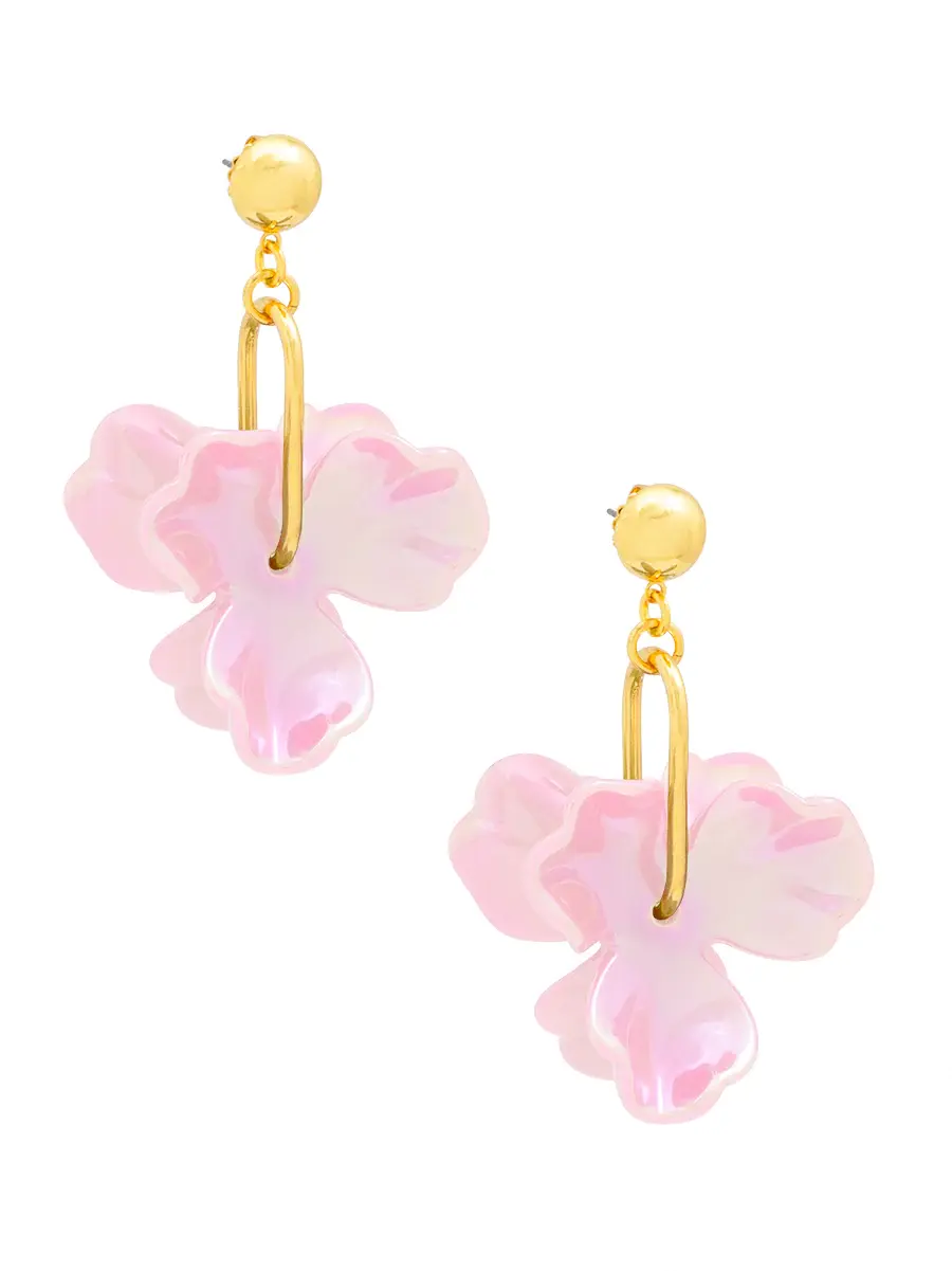 Zenzii Iridescent Resin Petal Drop Earring