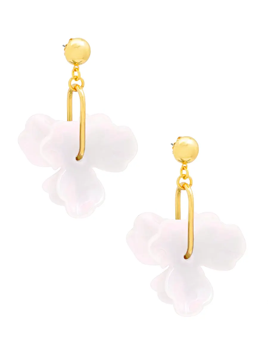 Zenzii Iridescent Resin Petal Drop Earring