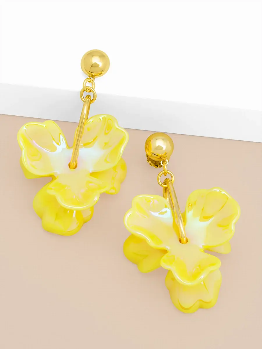 Zenzii Iridescent Resin Petal Drop Earring