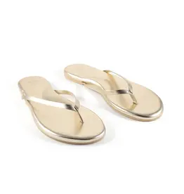 Solei Sea Golden Metallic Flip Flops