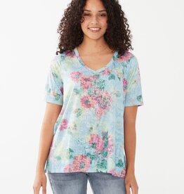 French Dressing Burnout Floral Top Soltice