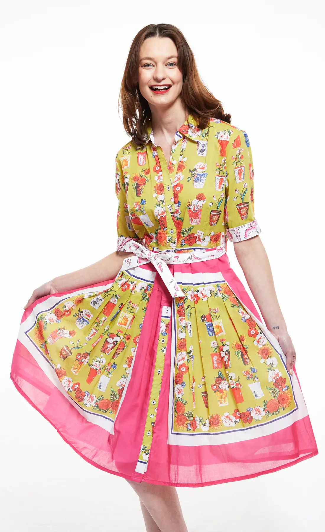 Dizzy Lizzie Mrs Maisel Dress Pink Pots