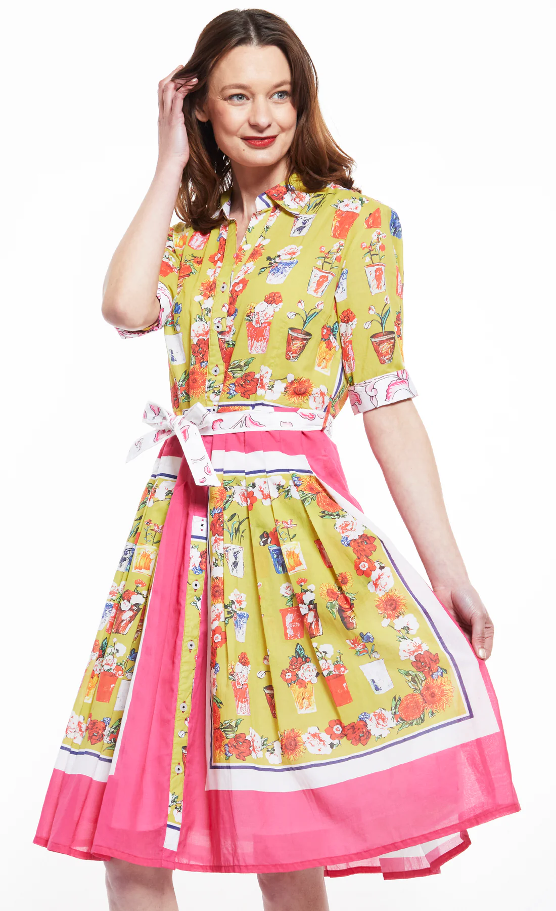 Dizzy Lizzie Mrs Maisel Dress Pink Pots